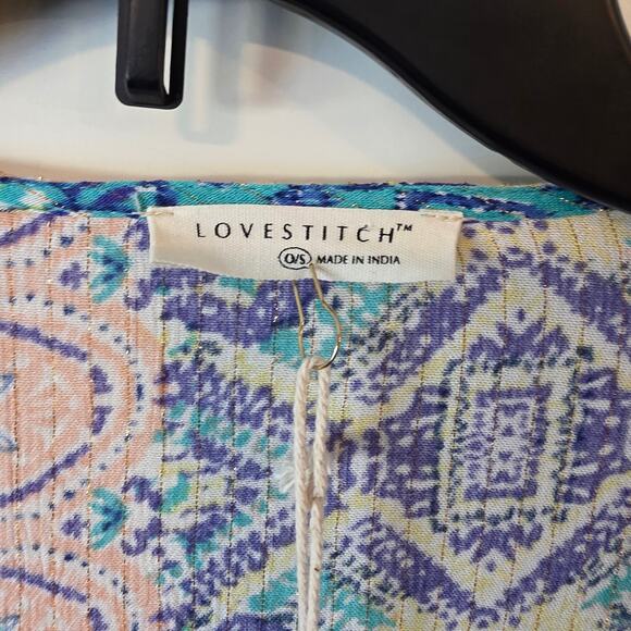 Lovestitch Take me to Coachella Paisley Maxi Kimono Turquoise Swim Cover - Picture 4 of 5